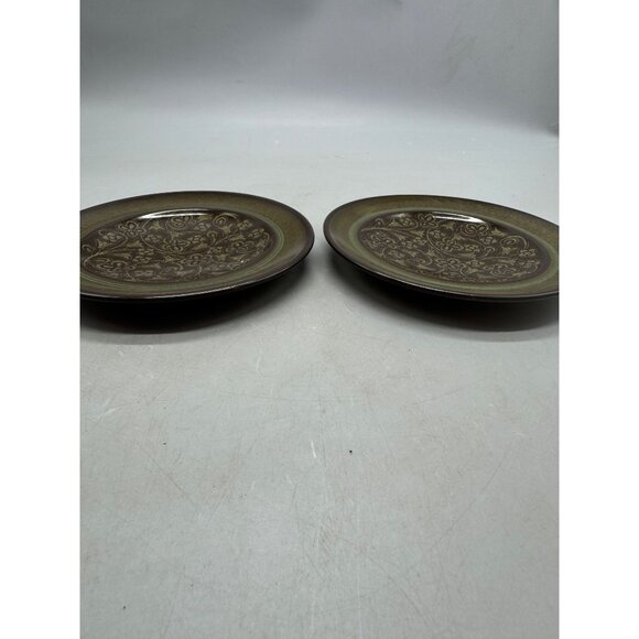 Vintage Franciscan Madeira Floral Ceramic 6.5" Plates Brown Patterned Set Of 2 - Picture 2 of 6